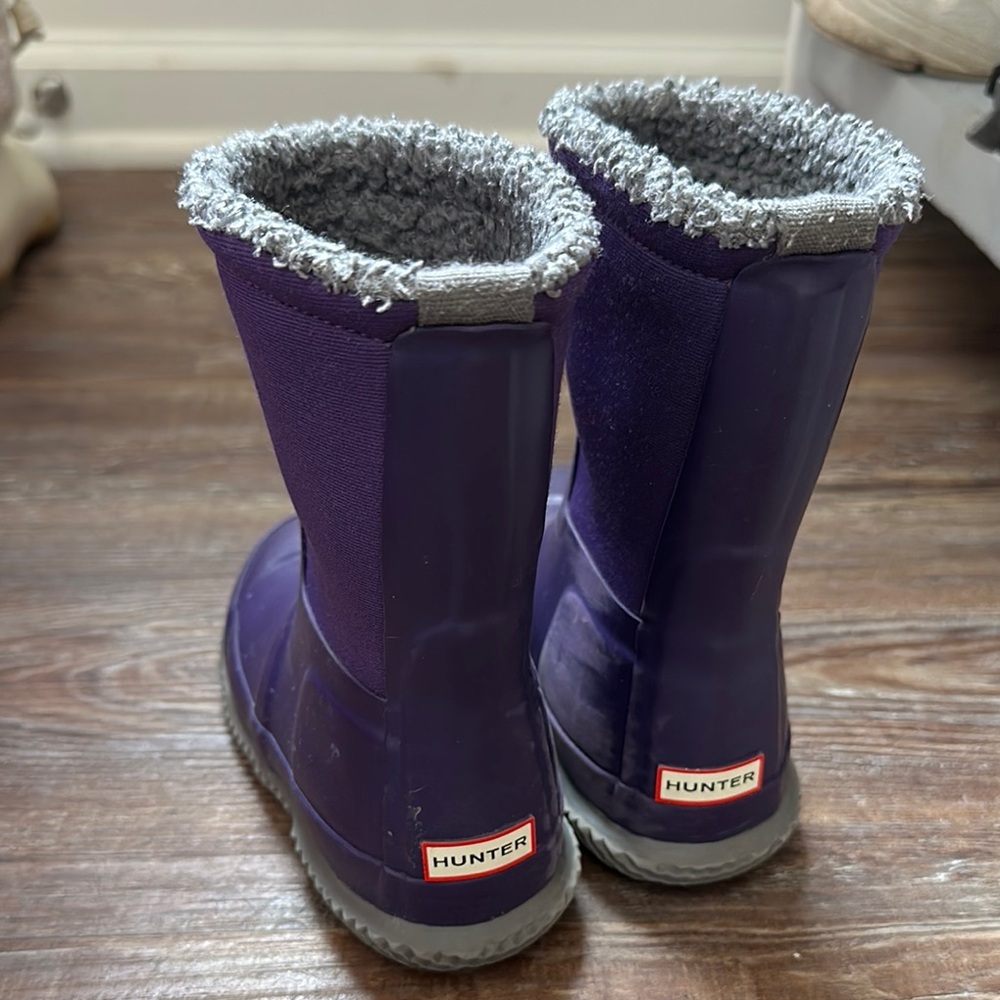 Hunter Purple Boots with Gray Lining
